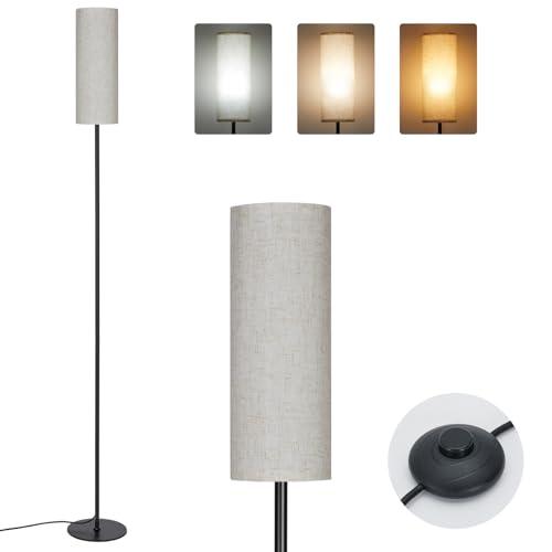 IPARTS EXPERT Lampade da Terra per Soggiorno, E27 Moderna LED Lampada a Stelo da Terra 3 Temperature Colore Lino Dimmerabile Interruttore a Tirante, Lettura, da Comodino, Camera da Letto