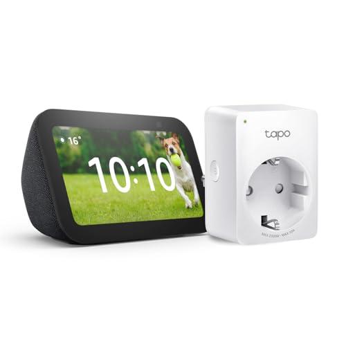 Echo Show 5 (3ª generazione) | Antracite + TP-Link Tapo Presa intelligente, compatibile con Alexa - Kit di base per Casa Intelligente