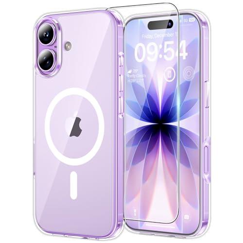 TAURI Cover per iPhone 17 con Pellicola in Vetro Temperato,[Compatibile con MagSafe] Magnetica Custodia per Sottile Anticaduta - Trasparente