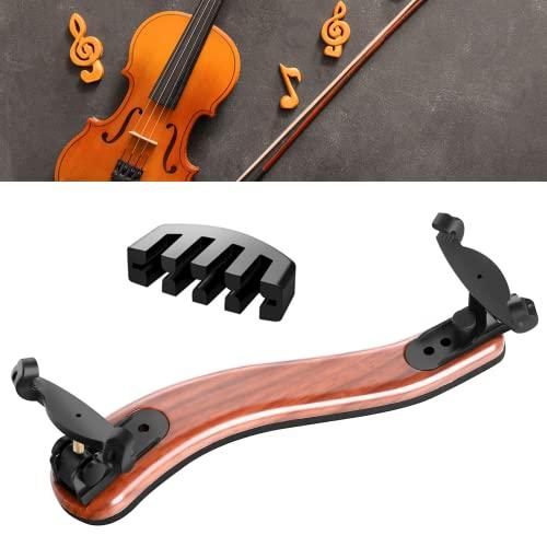 Fansjoy Spalliera per Violino 4/4 & 3/4, [Imitazione in Legno] Regolabile Mentoniere e Poggiaspalla per Violino 4/4 e 3/4 con un Violino Pratica Muto