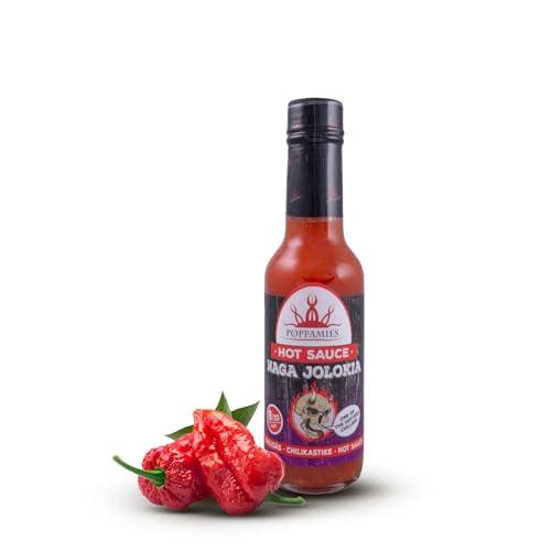 Poppamies Salsa piccante Naga Jolokia - Senza glutine, Senza lattosio, Vegano - Spezia: 8/10-150ml
