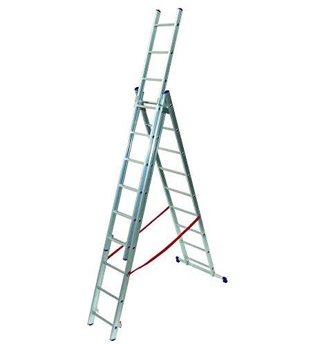 Scala Alluminio Allungabile a libretto 9x3 gradini cm 258/594 - SL260-3
