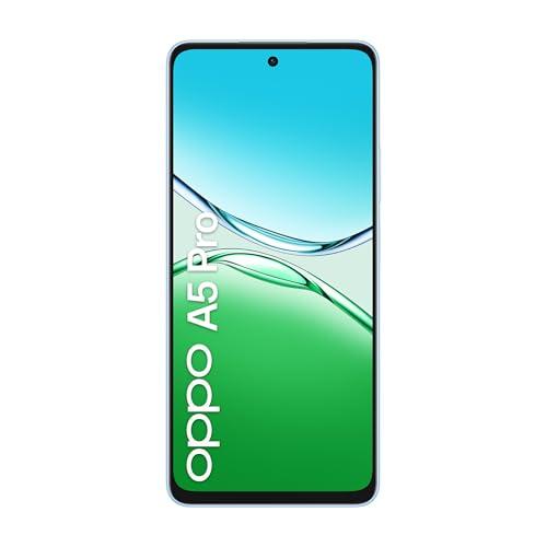 OPPO A5 Pro Smartphone, Foto AI 50MP, Frontale 8MP, Display 6.67” 90HZ LCD HD+, 5800mAh, RAM 8(Esp4GB/6GB/8GB)+ROM 256GB (esp1TB), IP69, Feather Blue