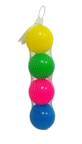 Palline per Racchettoni Spiaggia Set 4 Palline Grandi 5,5cm Beach Tennis Racchette Spiaggia Pallina Ricambio 4 Pezzi per Racchettoni Colorate Ricambio Estate Racchette Giardino Padel Bambini Adulti