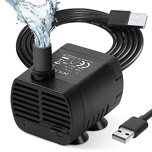 flintronic Pompa Fontanella per Gatti, 3W Pompa Dell'Acqua Per Animali Domestici, Pompe Per Acquario USB, Motorino Pompetta Acqua Presepe, 3.5-9V 1-3W (0.4-1.5m) 200L/H, Super Silenziosa