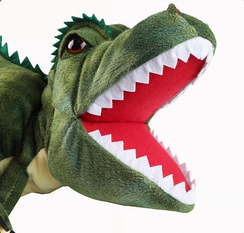 LOMTRATS Dinosauri Marionette a Mano per Bambini,Triceratopo e Tyrannosaurus Rex con Bocca Aperta,per Raccontare Storie,Insegnare,Regali di Compleanno
