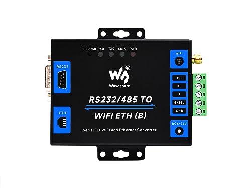 Waveshare Industrial Grade Serial Server RS232/485 to WiFi And Ethernet, Modbus Gateway, MQTT Gateway, Metal Case, Wail-Mount and Rail-Mount Support