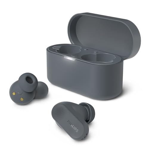 Philips TAT3509GY Cuffie Bluetooth True Wireless In-Ear con cancellazione del rumore - Auricolari piccoli, suono naturale, bassi dinamici, custodia tascabile, chiamate chiare - Grigio, In Ear