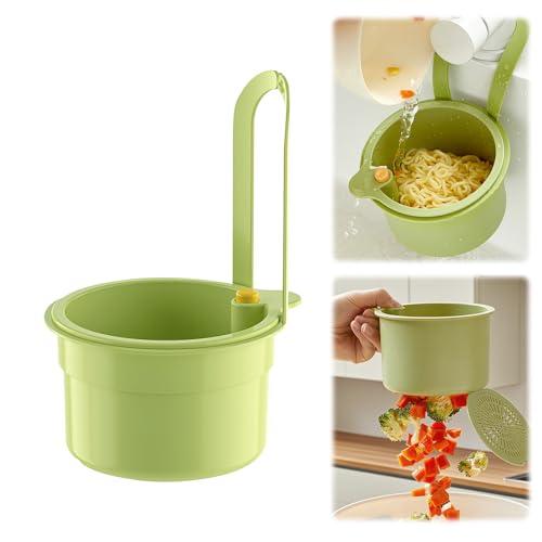 Zikenis Cestello di scarico in plastica,filtro di scarico multifunzione,adatto alla maggior parte dei rubinetti standard,per il lavaggio e lo stoccaggio in cucina (verde)