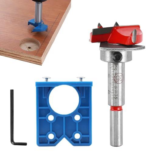 STCRERAG Dima per Foratura Cerniere 35mm Metallo Set Punte Forstner, Kit Guide Cerniere Nascoste Carpenteria