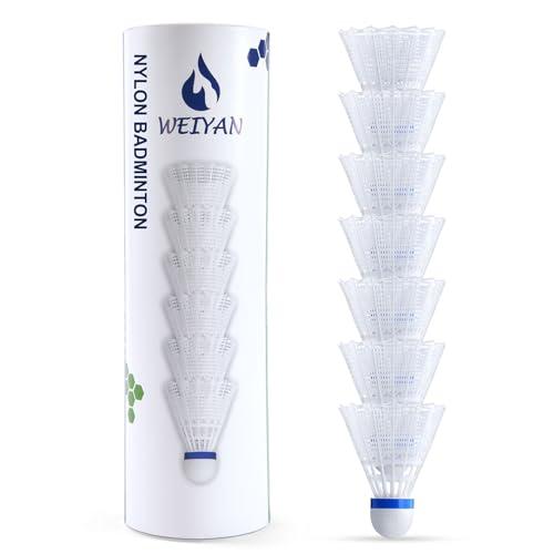 Flintronic Volani da Badminton, 6 Pezzi Volani di Speedbadminton, Palline da Badminton, Volani da Badminton in Nylon per Allenamento e Competizione, Interni & Esterni Sport