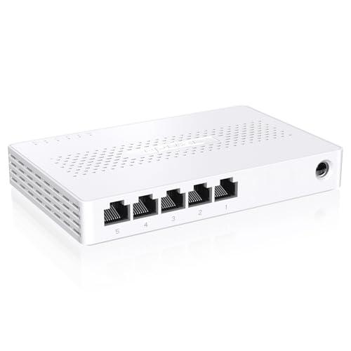 Tenda Ethernet Switch 2.5 Gigabit 5 Porte Switch di Rete LAN(Plug & Play, Unmanaged, Funzionamento silenzioso, Scocca in Plastica, Ideale per NAS 2.5G, Server, AP WiFi 6/7, Computer) (SE105)