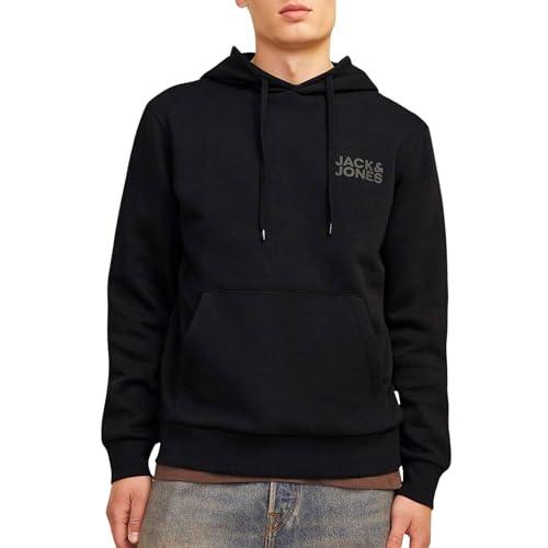JACK & JONES Jjecorp Logo Sweat Hood Noos Felpe con cappuccio, Nero, M Uomo