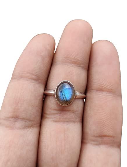 Anello Labradorite Anello in argento sterling 925 con pietra preziosa naturale fatto a mano unisex disponibile in tutte le dimensioni dell'anello regalo per lei lui