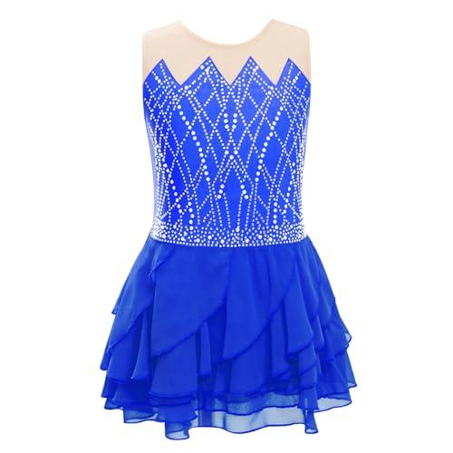 Kaerm Body Da Pattinaggio Artistico Bambina Leotard Da Balletto Senza Maniche Tuta Vestito Da Danza Moderna Latino Ragazze Vestiti Da Ballerina Abiti Da Ballo Ballet Blu A 11-12 anni