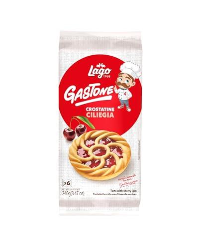 Lago 1968, Le Merende di Gastone Crostatine alla Ciliegia 6x40g, Incartate Singolarmente, Confettura di Ciliegie, Merenda Bambini, Senza Olio di Palma