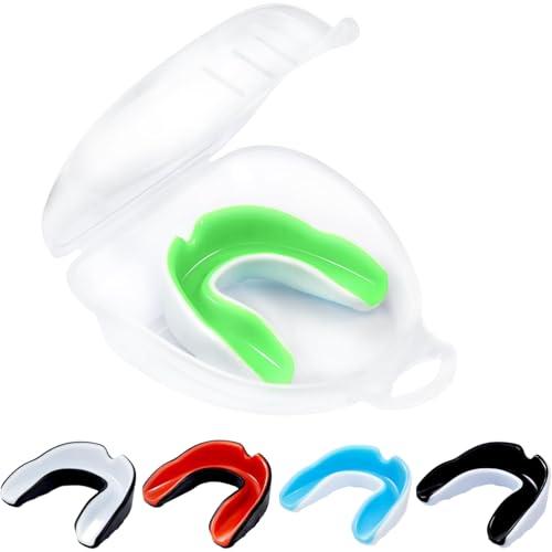 Quixotical 5 Pezzi Paradenti Sportivi con Custodia, Set Paradenti per Bambini, Paradenti Professionale, senza BPA per Rugby, Boxe, MMA, Taekwondo, e Hockey