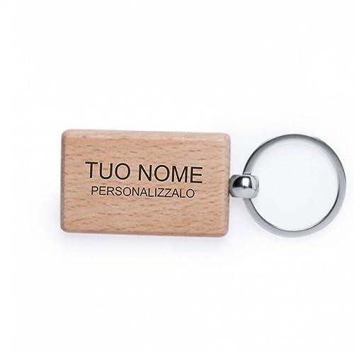 AMA SHOP portachiavi in legno personalizzato |idea regalo| incisione laser |