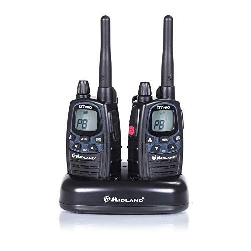 Midland G7 Pro doppio - OLD VERSION - Kit Radio Ricetrasmittente Walkie Talkie Dual Band 8 Canali PMR446 e 69 Canali LPD - 2 Ricetrasmettitori, 2 Set Batterie Ricaricabili