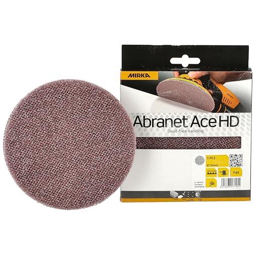 Mirka Abranet Ace HD dischi abrasivi a rete Ø 150 mm a strappo/grana P40 / 5 pz. / AH24100540 / Per eccentrici e levigatrici da 150 mm/Per levigare superfici dure, legno, stucco, vernice, metallo