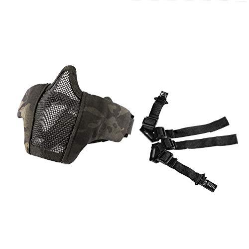 OneTigris Maschera pieghevole mezza protezione del viso per softair paintball CS (Multicam Black)