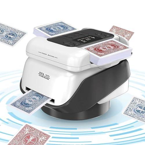Aolawco Mescolatore e distributore Automatico di Carte 2 in 1, Diverse modalità di Gioco, distribuzione a 360°, per Giochi Come Poker, Uno e Texas Hold'em