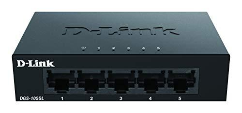 D-Link DGS-105GL Switch Unmanaged Gigabit a 5 porte, senza ventole, struttura in metallo, posizionamento su desktop, plug-and-play, EEE 802.3az