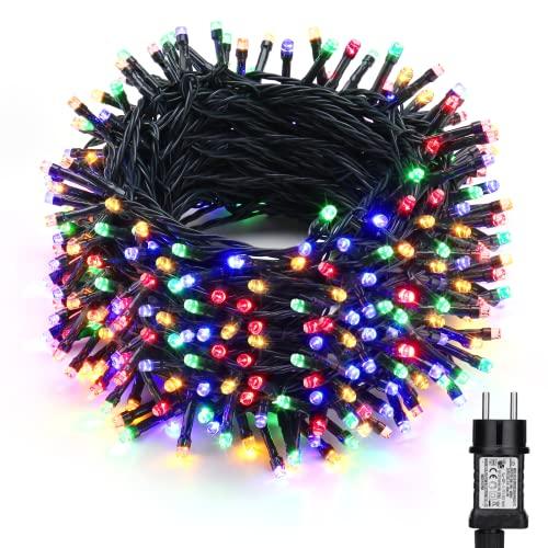Luci Natale Colorato Esterno, BrizLabs 30M 300 LED Natale Decorazione Catena di Luci Albero di Natale Fata Luce Impermeabile Catena Luminosa 8 Modali Stringa Luci Led per Natale Giardino Eventi