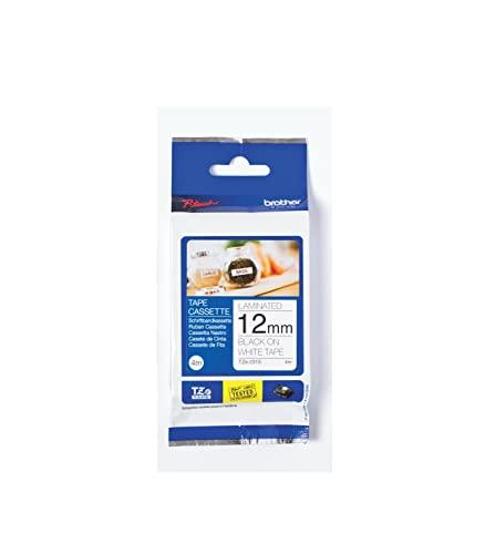 Brother TZe231S Nastro Laminato, 12 mm, Nero/Bianco, Lunghezza 4 metri