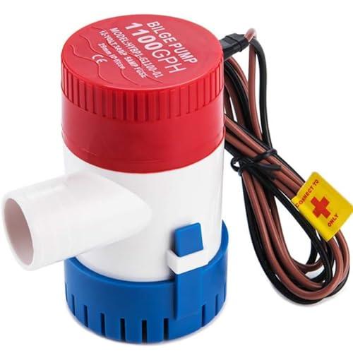 DCHOUSE Pompa di sentina elettrica 1100 GPH 12 V DC Pompa di sentina per barche sommergibile Pompa di acqua marina Pompa solare per piscine, barche da pesca e camper