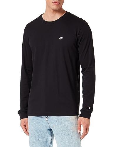 Champion Legacy Champion Basics - L-S Crewneck Maglietta a Manica Lunga, Nero, XL Uomo FW23