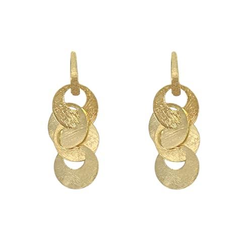 Malu Maiese - Orecchini Long Wave, Orecchini placcati in Oro 18 K. Gioielli Lunghi e Maxi, Gioielli da Donna, Leggeri, Versatili e Senza Tempo. Regalo per le donne (Placcato Oro Gialo)