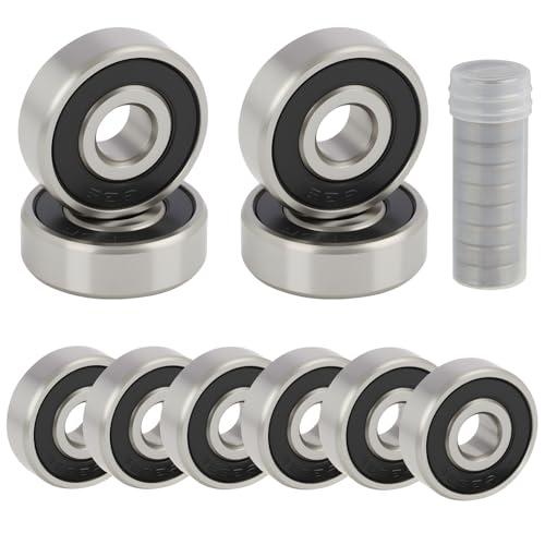 10 cuscinetti a sfera 626RS 6 x 19 x 6 mm, pre-lubrificato, doppio sigillato, mini cuscinetti a sfera in acciaio al carbonio, per skateboard, motori elettrici, ingranaggi, elettrodomestici