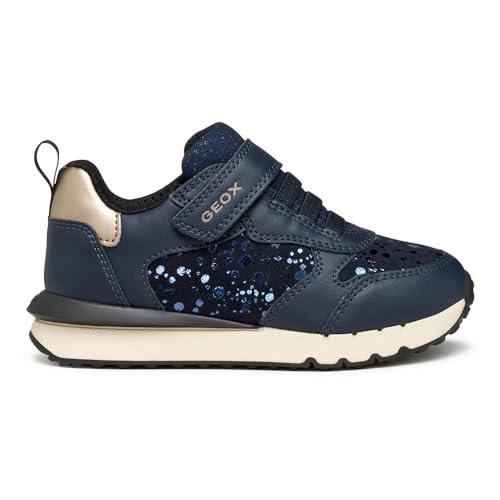 Geox J FASTICS Girl Sneaker, Navy/Platinum, 32 EU, Navy Platinum, 32 EU