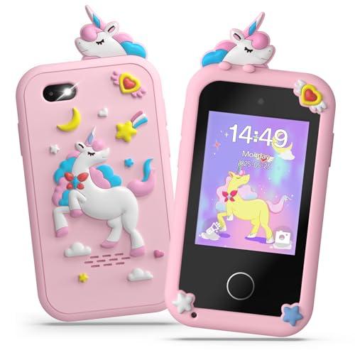 Fippesax Telefono Bambini - Smartphone Giocattolo per Bambini 3-10 Anni, Giocattoli Elettronici Educativi, Scheda SD Inclusa, 2,4