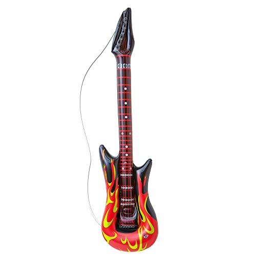 W WIDMANN MILANO Party Fashion - 04815 - Chitarra da rockstar gonfiabile con fiamme, lunghezza 105 cm circa, per feste a tema e carnevale
