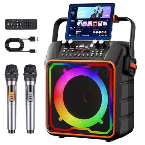 Glovios Karaoke con Microfono per Adulti e Bambini Cassa Karaoke Bluetooth Altoparlante Portatile Supporto Bluetooth/USB/TF/AUX/FM/TWS