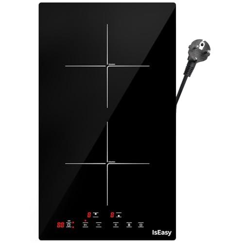 Doppia piastra a induzione, piastra di cottura a induzione elettrica Autarkic, 3400 W, 2 fuochi, 29 cm, incassato, touch, timer, vetro-ceramica