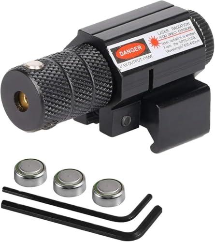 KinZon Mirino Laser Rosso Tattico con Montaggio su Rail Picatinny 20mm, per Fucili da Caccia, Carabine, Pistole e Armi Corte, Airsoft. 2 Design a Scelta