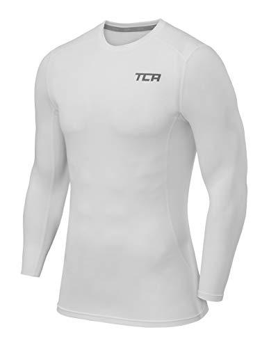 TCA PRO Performance Compression Base Layer Top Termico da Bambino Manica Lunga - PRO White (Bianco), XL Ragazzi (12-14 Anni)