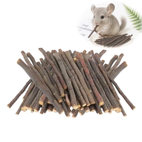 Flewdart 500g bastoncini mela Naturale 300pcs, bastoncini melo giocattolo Bastoncini da Masticare per Cincillà Criceto Porcellino d'India (500g)