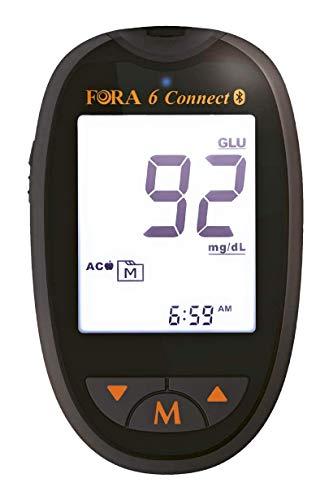 FORA 6 Connect - Glucometro Multiparametrico Bluetooth - Glicemia, Ematocrito, Emoglobina, Chetoni, Acido Urico, Colesterolo Totale