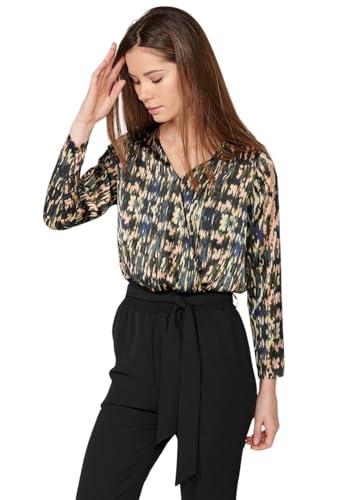 Koroshi Tuta lunga con scollo incrociato stampato e cintura gommata nera da donna, colore nero, Nero , XL