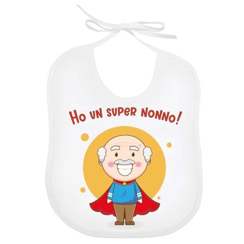 La Ruotante Bavaglino in 100% cotone miglior nonno aggiustarlo chiedi meno male mondo progress pazzi speciale super bavetta regalo nascita (8)