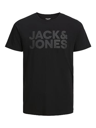 JACK & JONES JJECORP LOGO TEE SS O-NECK NOOS, T-Shirt, Uomo, Nero (Black Fit: Slim/Large Print/Black), M