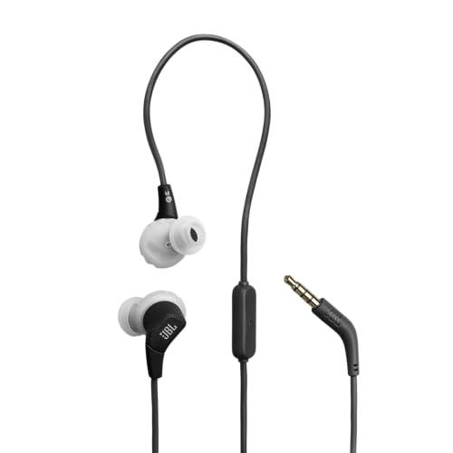JBL Endurance Run 3 Auricolari Sportivi con Cavo, Tecnologia FlipHook & TwistLock, Resistenza a Polvere e Acqua IP65, Suono JBL Pure Bass, Microfono e Comando sul Cavo,Grigio/Nero