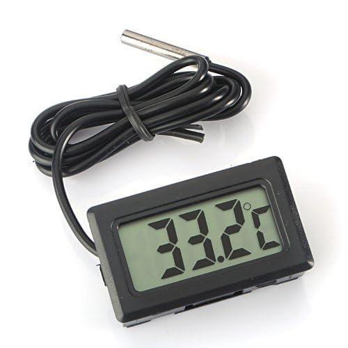 ARCELI Termometro digitale LCD Monitoraggio della temperatura con sonda esterna per frigorifero Frigorifero congelatore Acquario - Nero