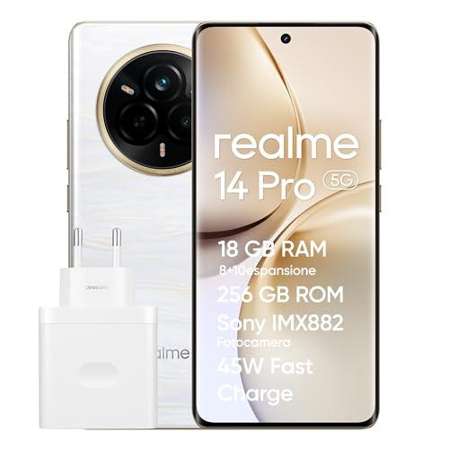 realme 14 Pro 5G Smartphone, 8+256GB, Fotocamera Sony IMX882 OIS da 50MP, Dimensity 7300, Display Curvo 120Hz, Impermeabile IP69, Batteria 5260mAh, Ricarica Rapida 45W SUPERVOOC, Beige
