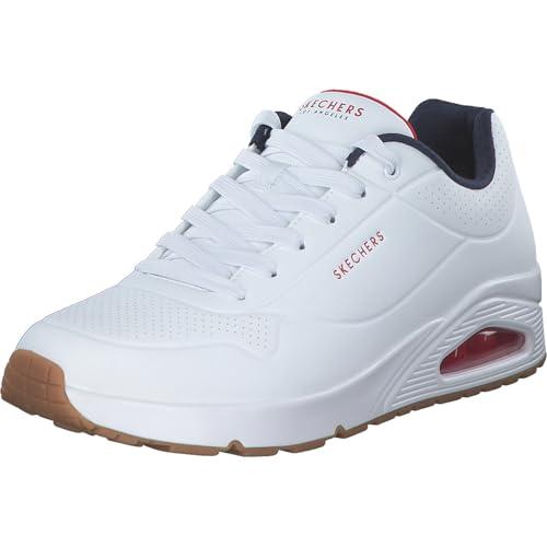Skechers Uno Stand On Air, Scarpe da ginnastica Uomo, White Durabuck Navy Red Trim, 42 EU