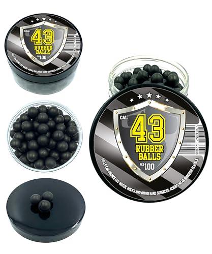 100 x Hard Rubber Balls Paintballs Reballs Powerballs 43 Cal. T4E RAM Gomma Palline M2 Calibro